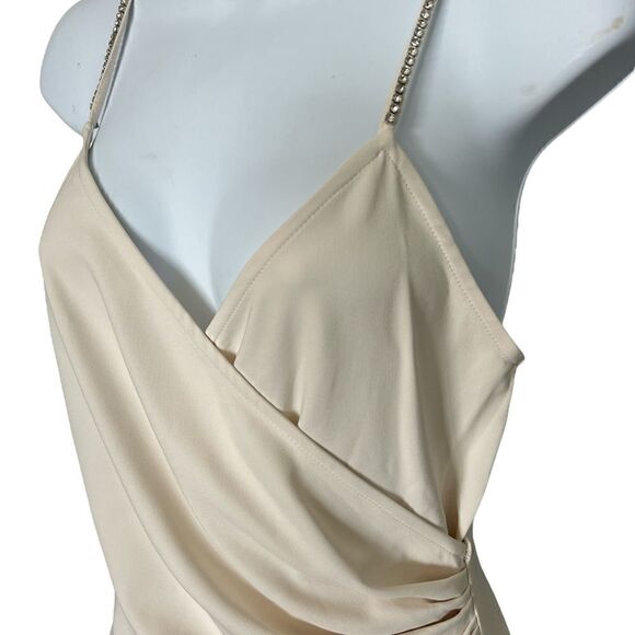 ZARA Oyster White Sparkly Strip Long Slip Dress Size S. - Picture 8 of 11